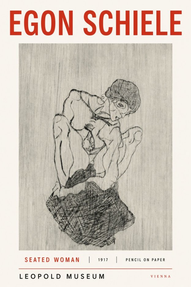 Schiele Seated Woman No3 - Poster