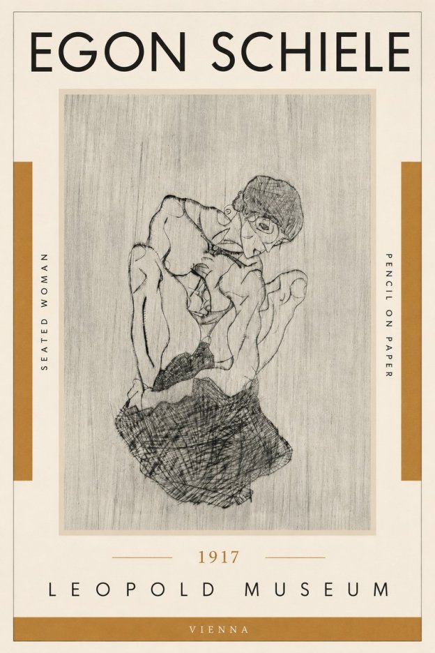 Schiele Seated Woman No5 - Poster