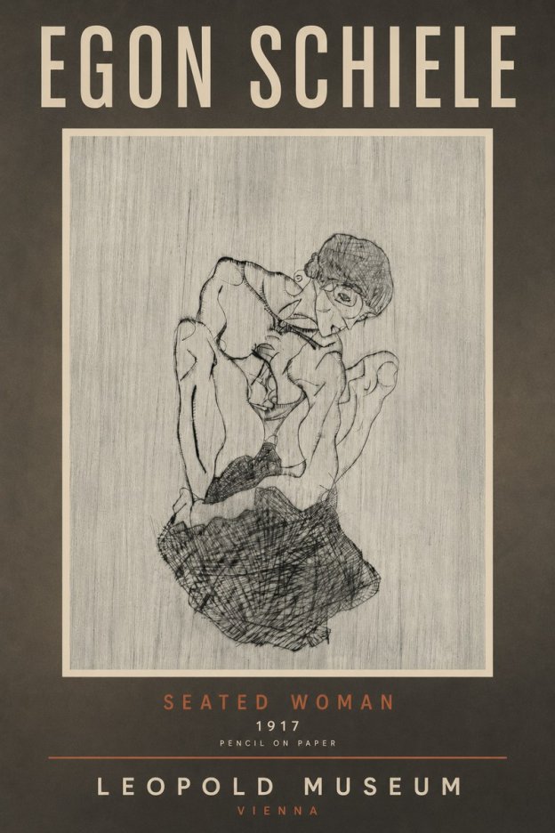 Schiele Seated Woman No6 - Poster