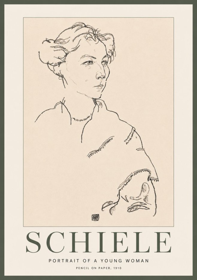 Schiele Portrait of a Young Woman No2 - Poster