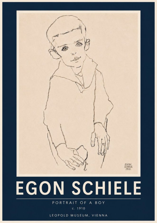 Schiele Portrait of a Boy No6 - Poster