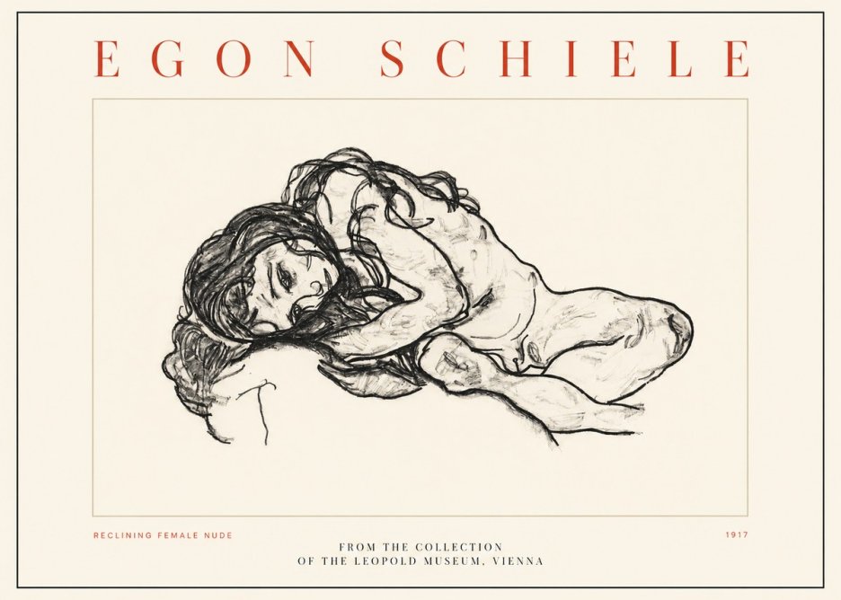 Schiele Reclining Female Nude No2 - Poster