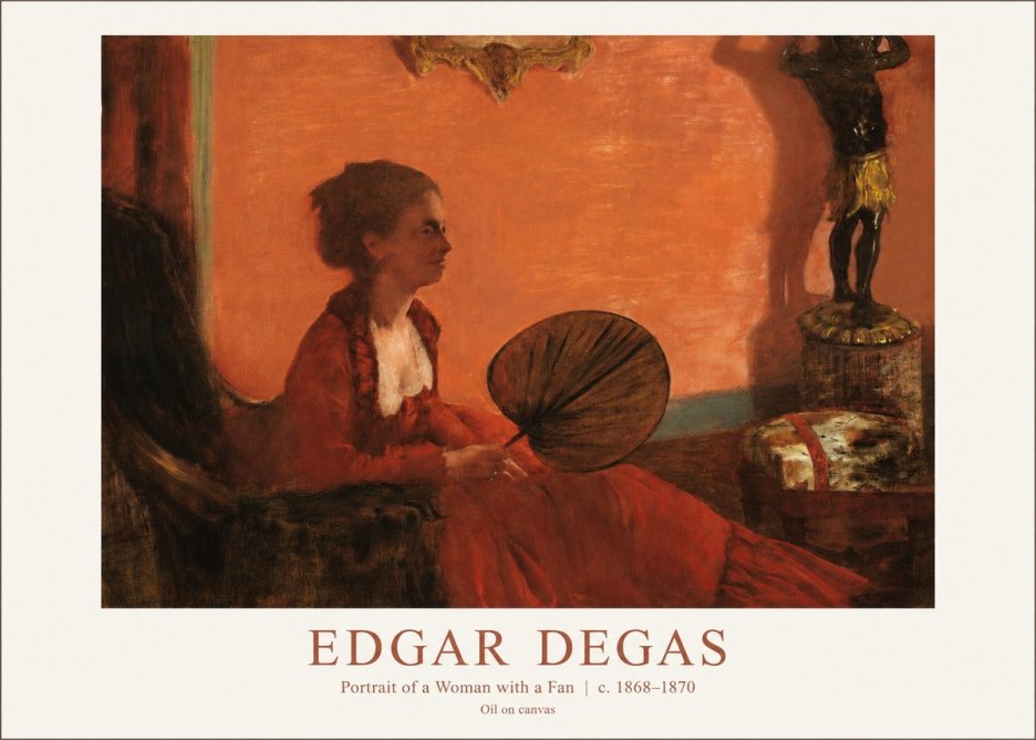 Edgar Degas Portrait of a Woman with a Fan No1 - Poster