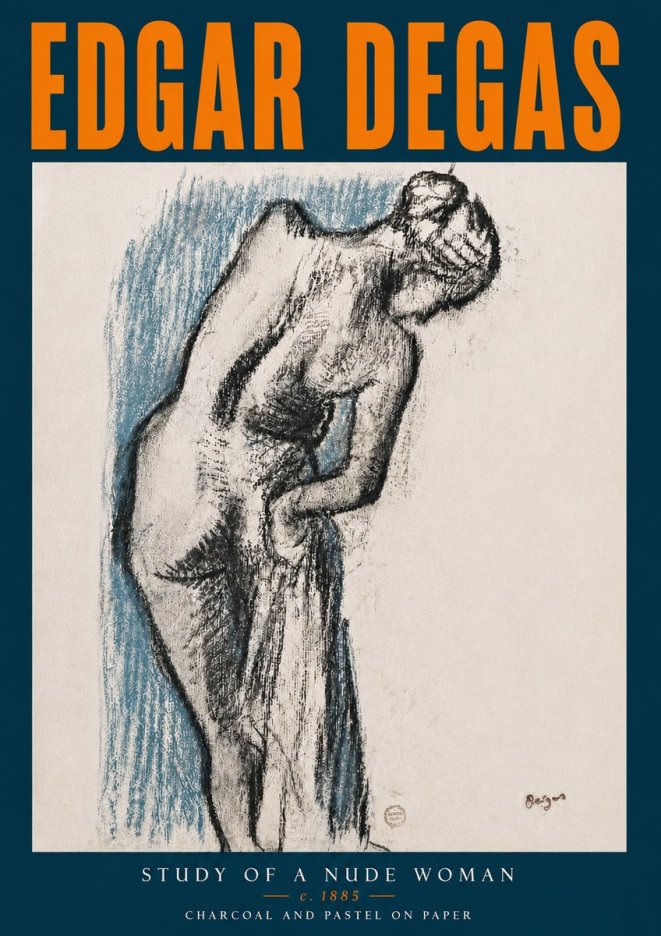 Edgar Degas Study of a Nude Woman II No5 - Poster