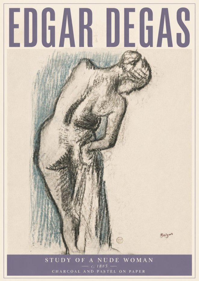 Edgar Degas Study of a Nude Woman II No6 - Poster