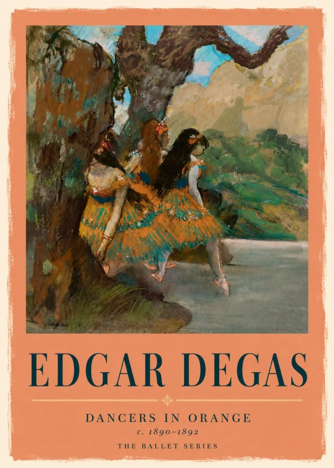 Edgar Degas Dancers in Orange No5 - Poster