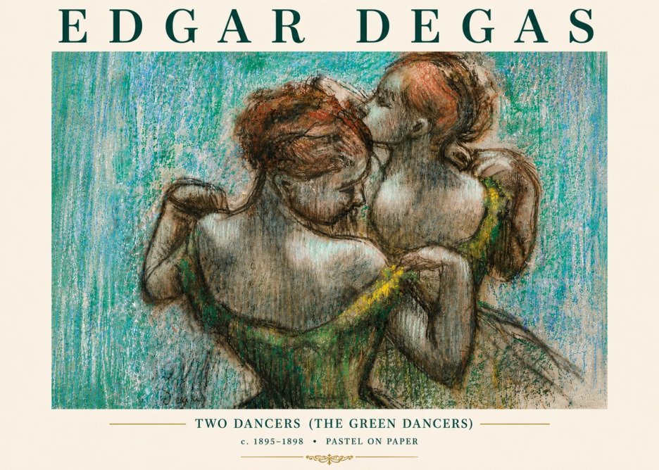 Edgar Degas Two Dancers (the Green Dancers) No5 - Poster
