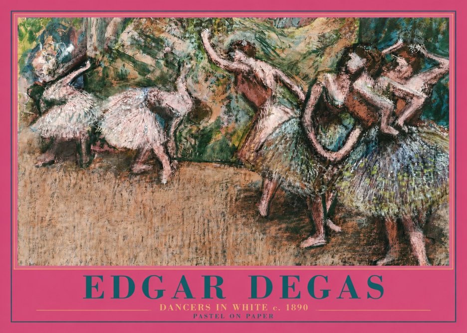 Edgar Degas Dancers in White C. 1890 No2 - Poster
