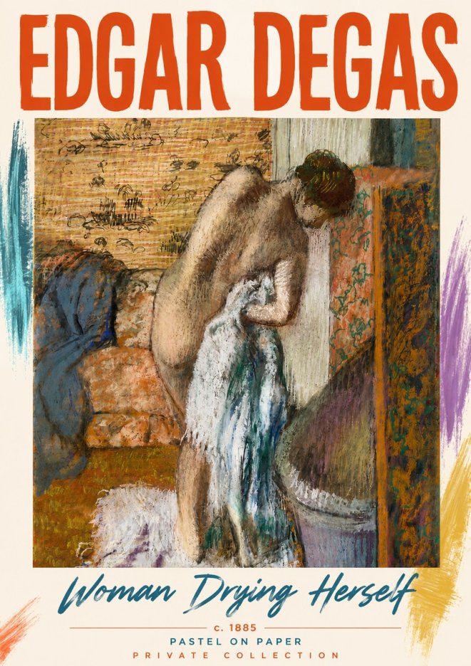 Edgar Degas Woman Drying Herself II No4 - Poster