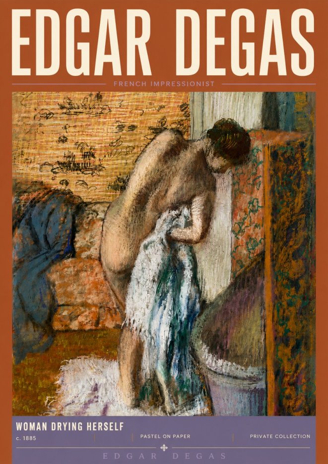 Edgar Degas Woman Drying Herself II No6 - Poster