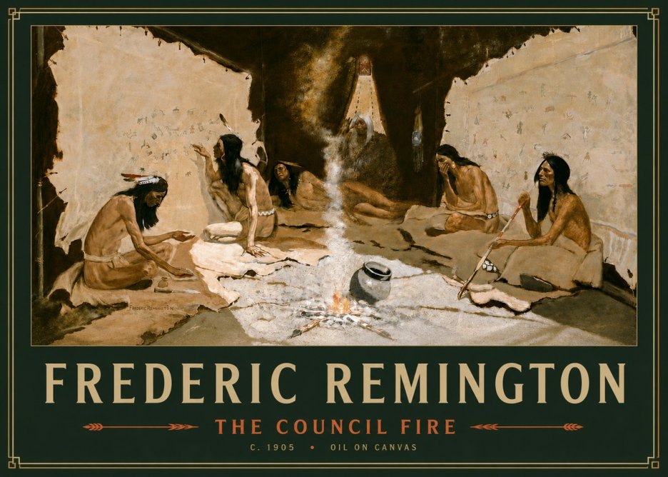 Frederic Remington The Council Fire I No4 - Poster