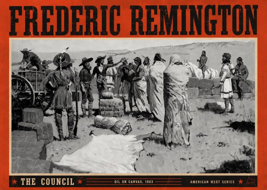 Frederic Remington The Parley No5 - Poster