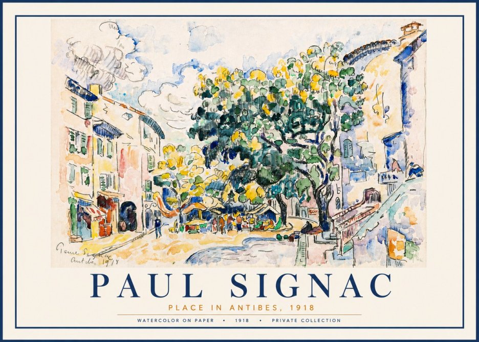 Signac Place in Antibes, 1918 No5 - Poster