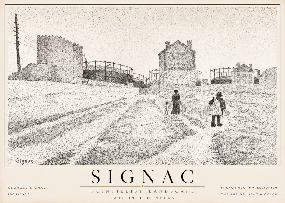 Signac Pointillist Landscape No1 - Poster