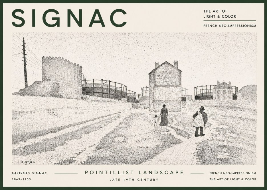 Signac Pointillist Landscape No5 - Poster