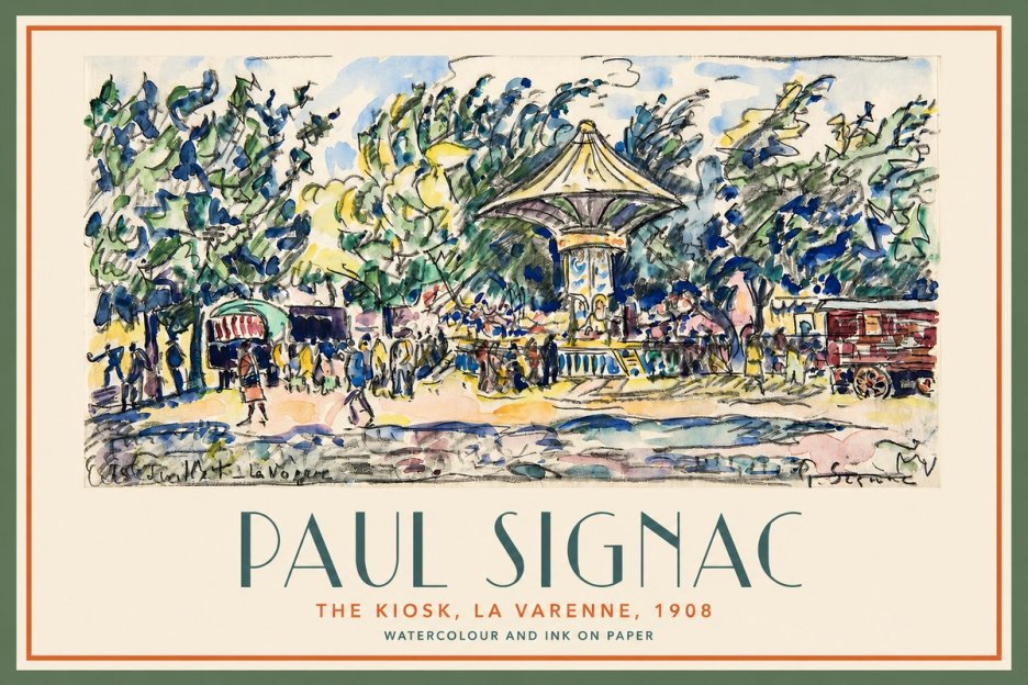 Signac The Kiosk, La Varenne, 1908 No2 - Poster