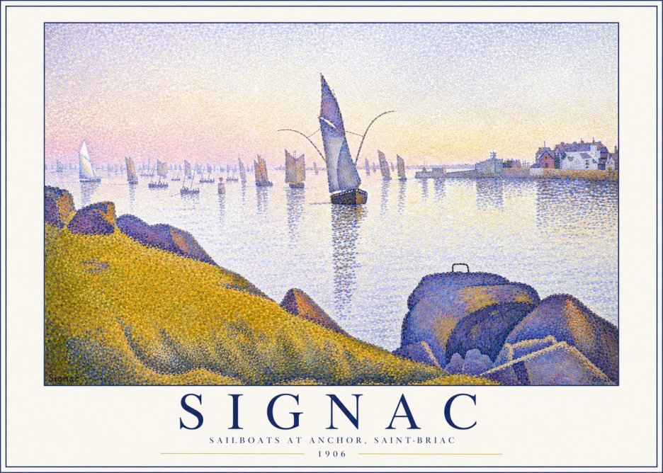 Signac Sailboats at Anchor, Saint-briac No1 - Poster