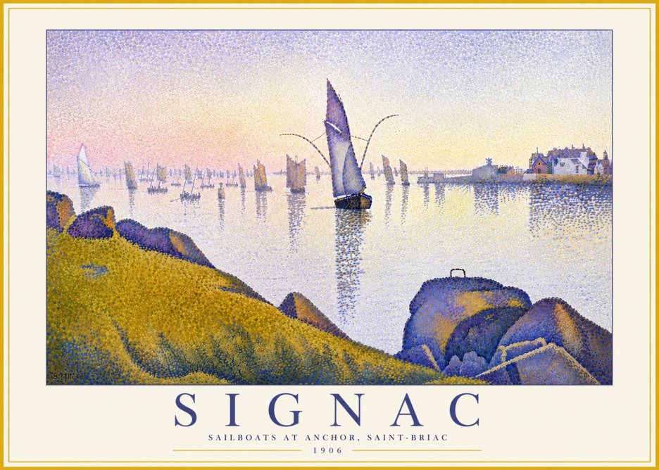 Signac Sailboats at Anchor, Saint-briac No6 - Poster