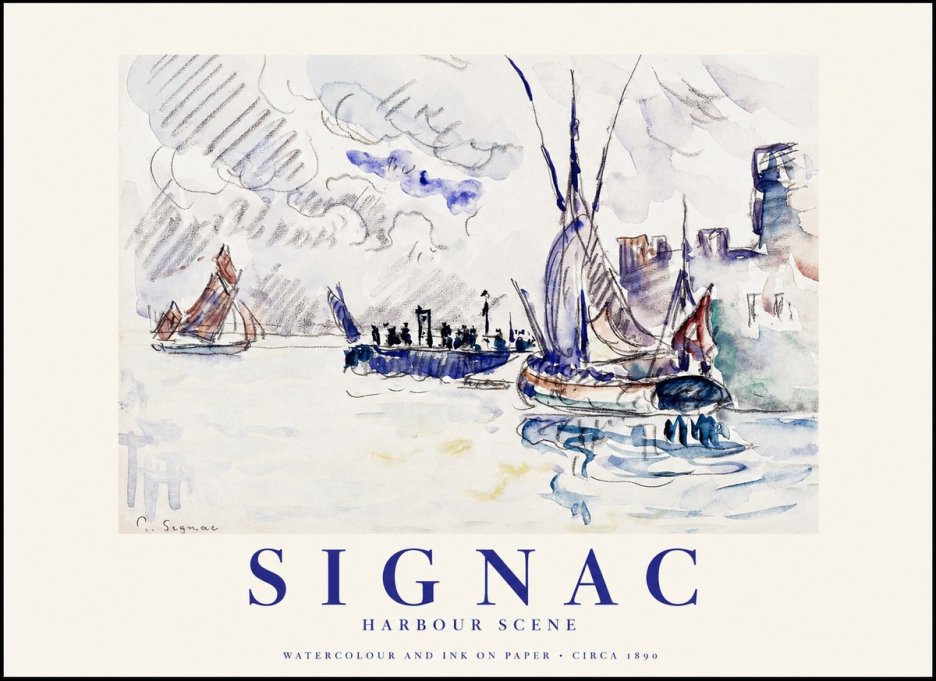 Signac Harbour Scene No1 - Poster