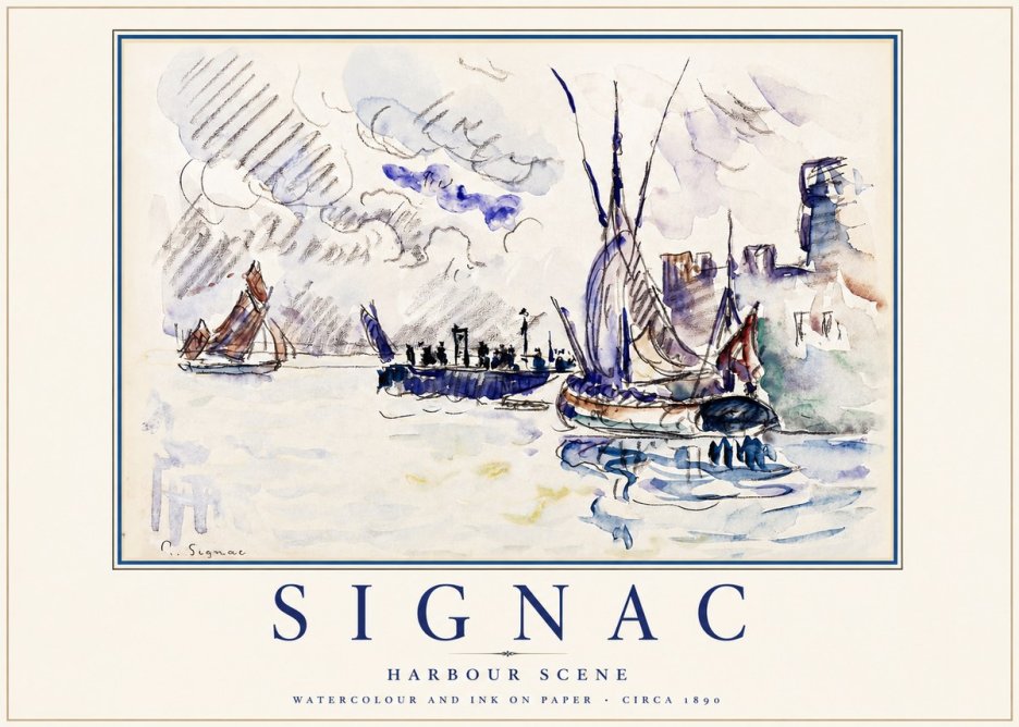 Signac Harbour Scene No3 - Poster