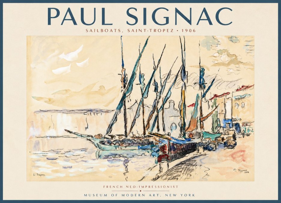 Signac Sailboats, Saint-tropez No5 - Poster