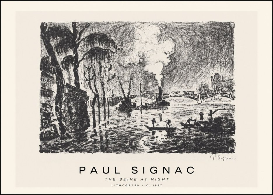 Signac The Seine at Night No1 - Poster