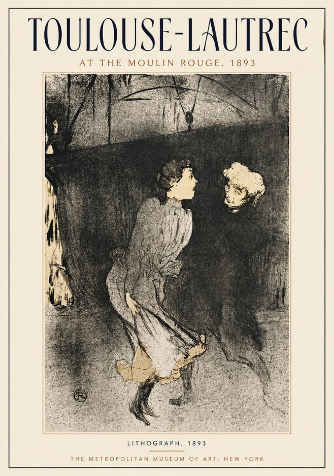 Toulouse-Lautrec At the Moulin Rouge VI No4 - Poster