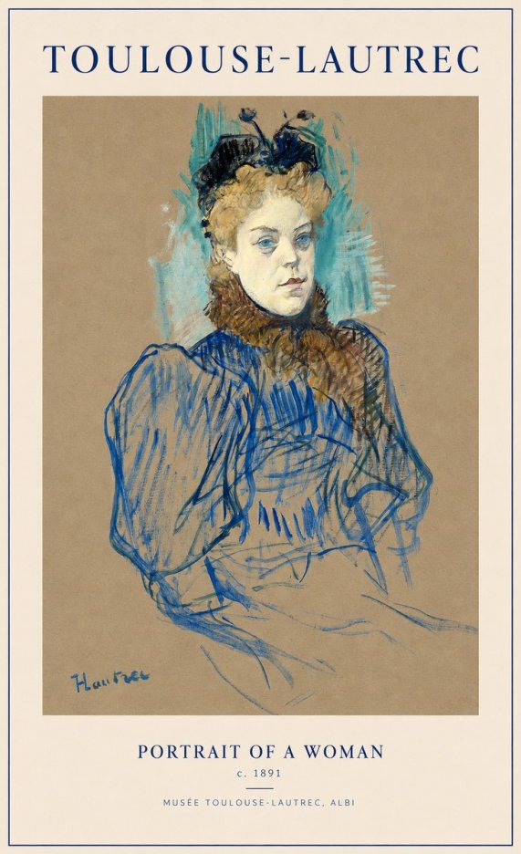 Toulouse-Lautrec Portrait of a Woman II No1 - Poster