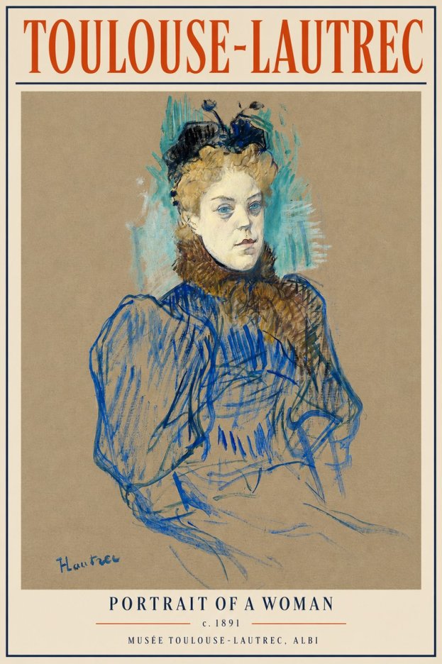 Toulouse-Lautrec Portrait of a Woman II No5 - Poster