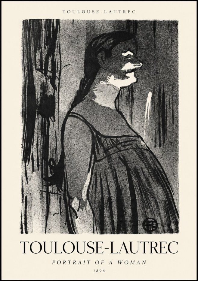 Toulouse-Lautrec Portrait of a Woman III No1 - Poster