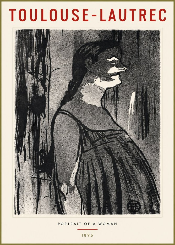 Toulouse-Lautrec Portrait of a Woman III No2 - Poster