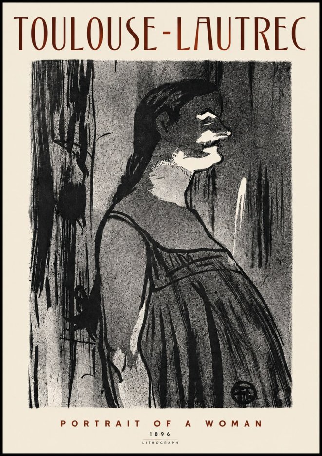 Toulouse-Lautrec Portrait of a Woman III No4 - Poster