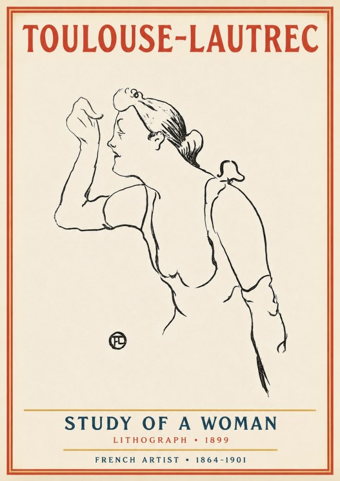 Toulouse-Lautrec Study of a Woman II No3 - Poster