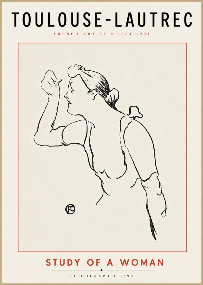Toulouse-Lautrec Study of a Woman II No4 - Poster