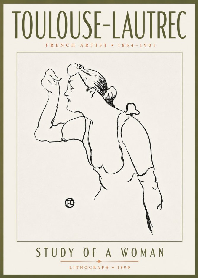 Toulouse-Lautrec Study of a Woman II No5 - Poster