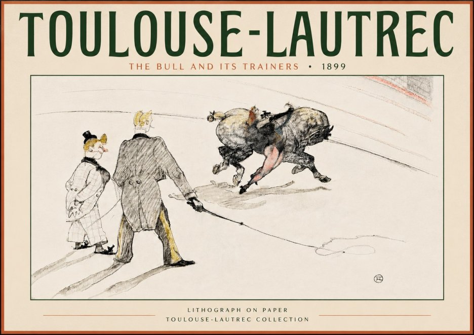 Toulouse-Lautrec The Bull and Its Trainers No4 - Poster