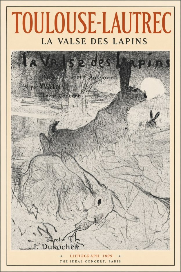 Toulouse-Lautrec La Valse Des Lapins No2 - Poster