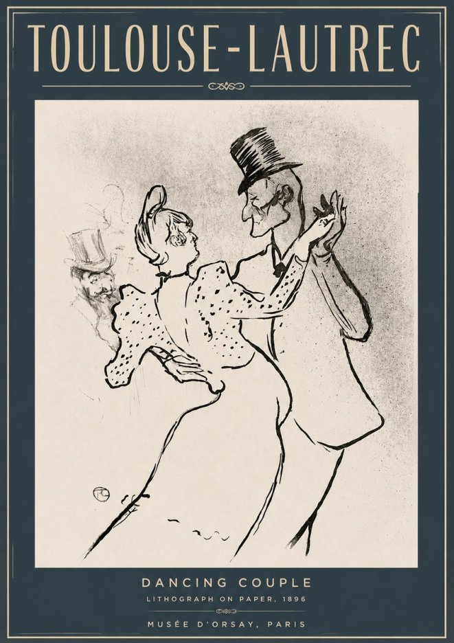 Toulouse-Lautrec Dancing Couple No4 - Poster