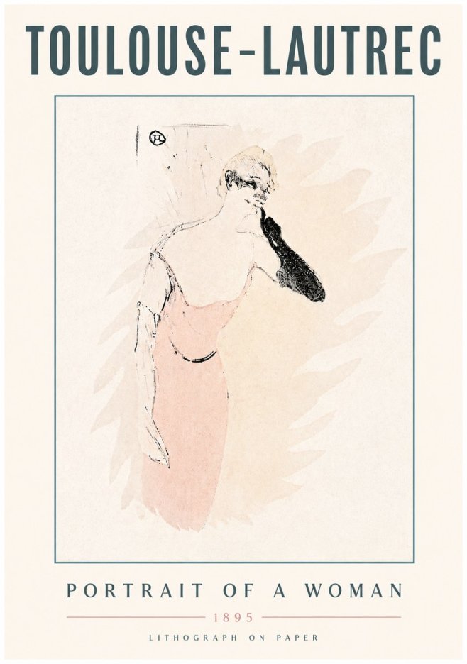 Toulouse-Lautrec Portrait of a Woman IV No5 - Poster