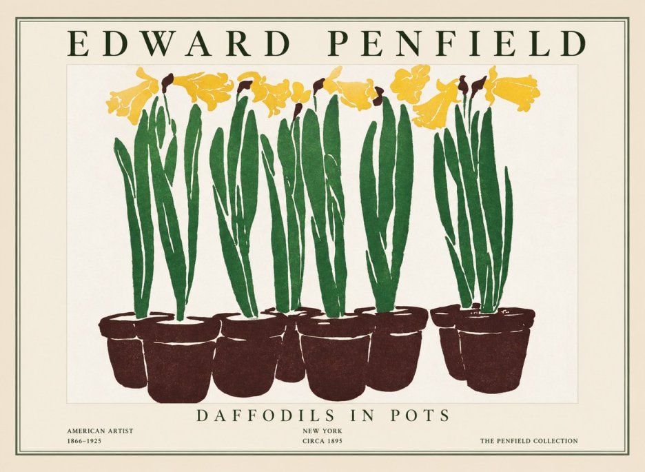 Edward Penfield Daffodils in Pots No1 - Poster