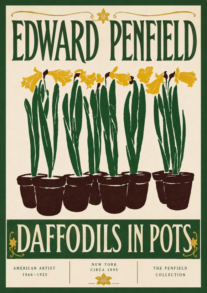 Edward Penfield Daffodils in Pots No6 - Poster