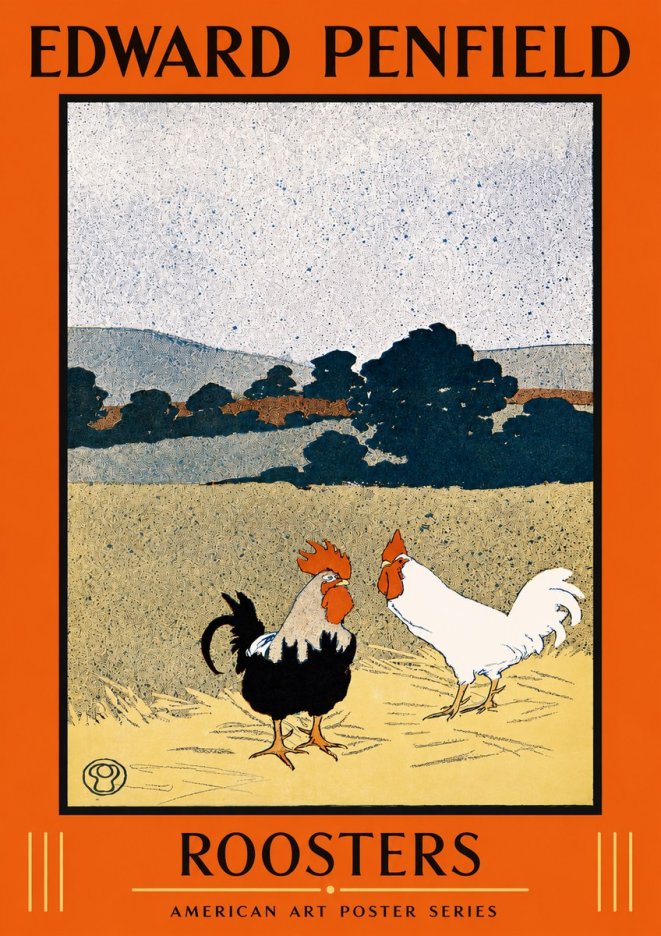 Edward Penfield Roosters No2 - Poster