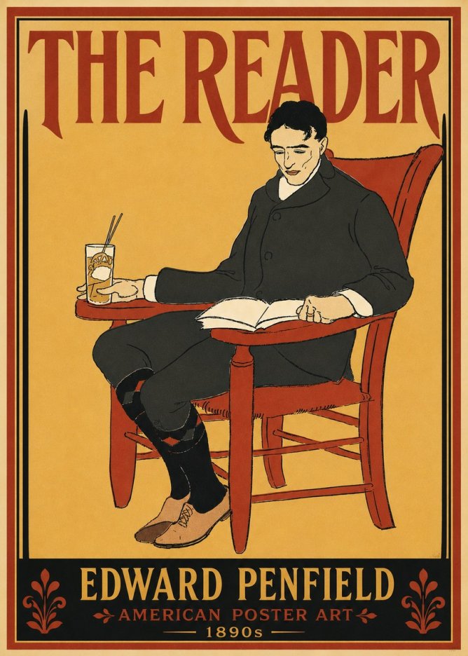 Edward Penfield The Reader II No6 - Poster