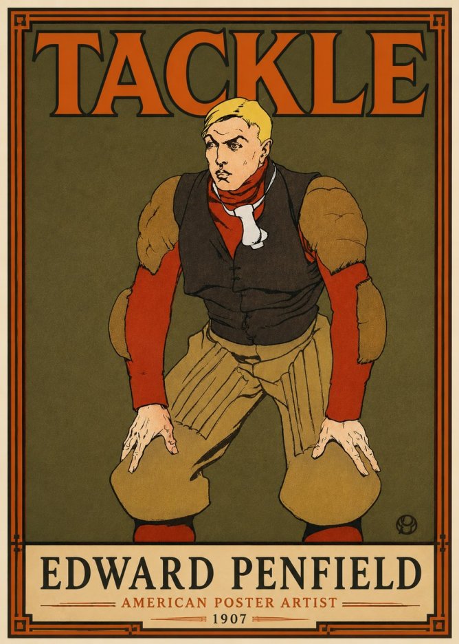 Edward Penfield Tackle No5 - Poster