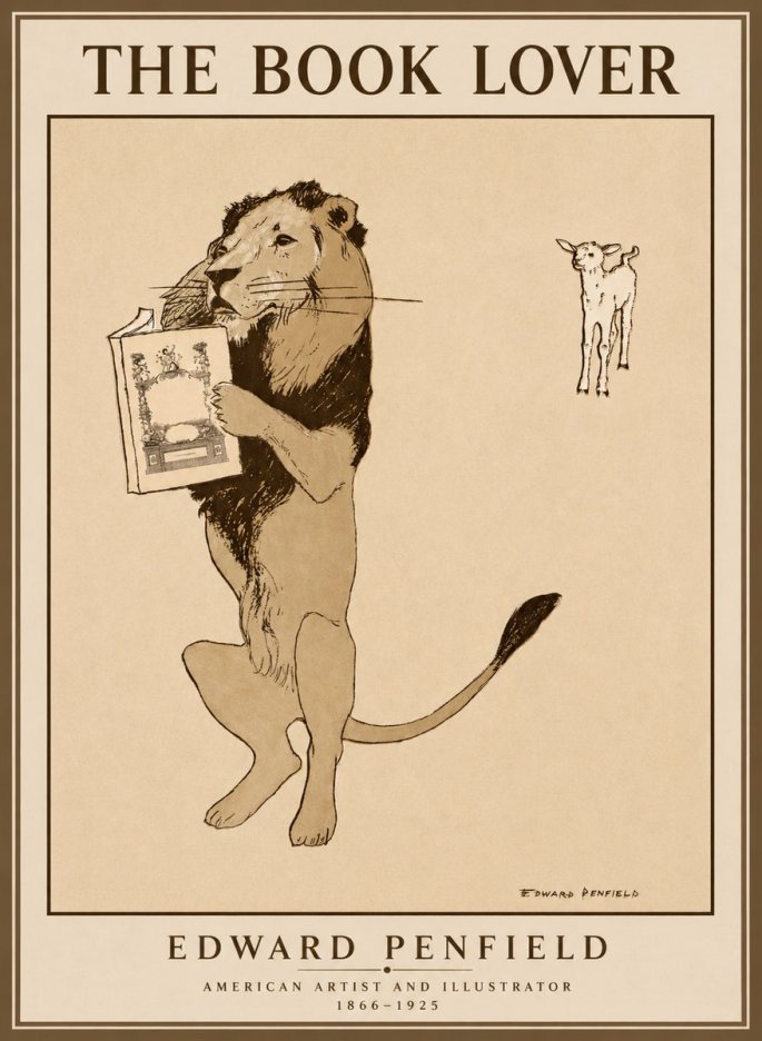 Edward Penfield The Book Lover No1 - Poster