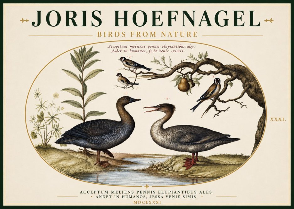 Joris Hoefnagel Acceptiem Meliens Pennis Fupidantibus Ales No5 - Poster