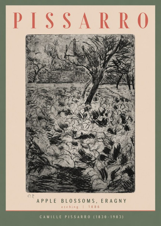 Pissarro Apple Blossoms, Eragny No2 - Poster