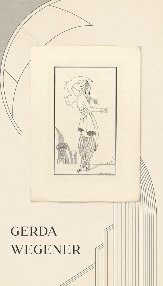 Gerda Wegener Elegant Figure with Parasol No5 - Poster
