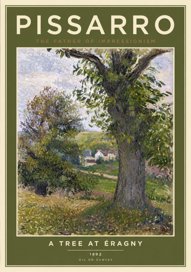 Pissarro The Oak at Éragny No2 - Poster