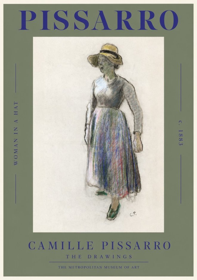 Pissarro Study of a Woman in a Hat No2 - Poster